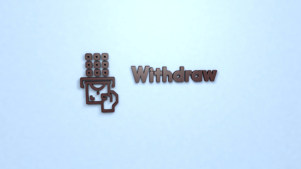withdrawの文字とアイコン